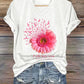 Women's Casual Vintage Breast Cancer Awareness T-Shirt