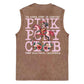 I'm Gonna Keep On Dacing Print Washed Cotton Sleeveless Tank Tops