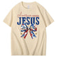 Independence Day America Needs Jesus  Pattern Print T-Shirt