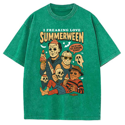 I Freaking Love Summerween Pattern Crew Neck T-Shirt