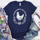 Chicken Raising&Jesus Parising Pattern Round-Neck T-Shirt