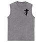 Jesus Made Me A Fisherman  Pattern Sleeveless Cotton Washed Printed Loose Vest