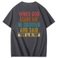 Vintage When God Made Me He Grinned  And Said This'll Be Fun Funny Pattern  Print 100%Cotton T-Shirt
