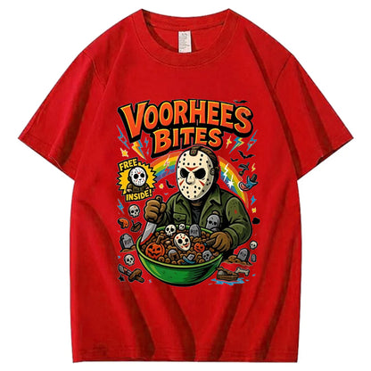 Voorhees Bites Halloween 100% Cotton T-Shirt
