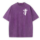 Jesus Made Me A Fisherman Pattern Washing And Aging Process Crew Neck T-Shirt