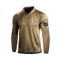 Skull Print Raglan Long Sleeve Polo Shirt