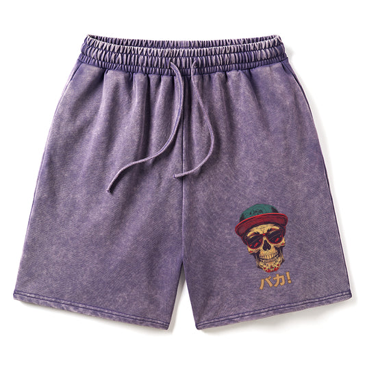 Fashion Skull Japanese Washed Shorts