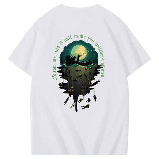 Follow Me And I Will Make You Believers Of Men Art Pattern Print T-Shirt