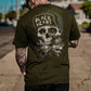 BLACK HEART Skull Print Men's T-shirt