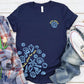 T-shirt med rund hals og "Guds planer for dit mønster"
