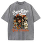 Support Your Local Trick or Treaters Pattern Washed Distressed Crew Neck 100% Cototon T-Shirt