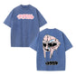 Urbntees MF BOO Melting Dripping Mask Hoodie Graphic Vintage Washed Cotton T-Shirt