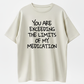 Humorous “You Exceed My Medication Limits” Print Unisex Slightly Stretchy Geometric Fabric, Casual Style, Ideal Gift for Senior Men & Women Pullover