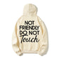 Not Friendly Do Not Touch Print, Men'S Casual Streetwear Hoodies, Comfy And Loose Hooded Pullover Top, Casual Streetwear, Fall Outfits