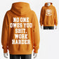 100% Cotton 'Work Harder' Skull & Wrench Graphic Hoodie