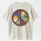 Psychedelic Floral Peace Tee Universe & Nature Art Print Short Sleeve