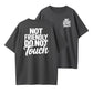 "NOT FRIENDLY DO NOT TOUCH" T-Shirt - Double-Sided Print Short Sleeve Crew Neck Top with Lettering