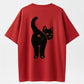 "Hi" Black Cat Vintage Graphic T-Shirt - 100% Cotton Heavyweight