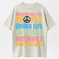Retro Imagine Peace Multicolor Typography T-Shirt