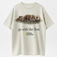 Urbntees Go With The Flow Otters National Geographic Style Organic Cotton Unisex T-Shirt