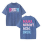 Urbntees BRUH Formerly Known as Mom Pink Blue Gradient Vintage Washed Pure Cotton T-Shirt