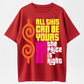 Heavyweight Men's 100 Cotton Plus Size T Shirt Featuring Vibrant Retro "All This Can Be Yours If The Price Is Right" Graphic Print Casual Round Neck Short Sleeve Tee for Casual Wear and Themed Events
