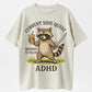 Current Side Quest ADHD Raccoon Funny Organic Cotton Unisex T-Shirt