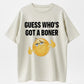 100% Cotton "Guess Who's Got a Boner" Funny Emoji T-Shirt
