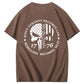 We Are People 1776 Skull Pattern Print 100%Cotton T-Shirt