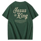 Jesus Is King Pattern  Print Cotton T-Shirt
