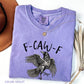 Comfort Colors F-Caw-F T-Shirt, Raven Crow Gift, Casual Letter Print Short Sleeve Tee