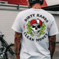DIRTY HANDS CLEAN MONEY Skull Black Print T-Shirt