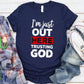 I"m Just  Out Here Trusting God Pattern   Round-Neck T-Shirt