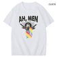 Ah Men Rainbow Jessus Faith Funny Art Pattern Print T-Shirt