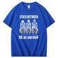 Stuck Between IDK,iDC And IDGAF Pattern Print 100%Cotton T-Shirt