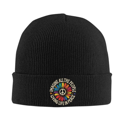 Imagine All the People Living Life in Peace Knit Beanie