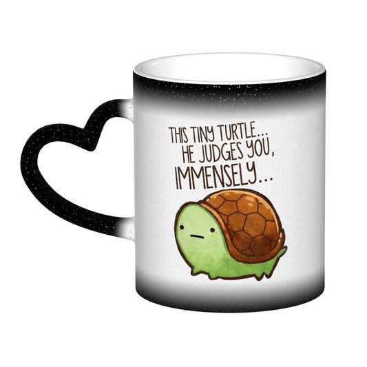 This Tiny Turtle Judges You Immensely Heat-Activated Color Changing Mug