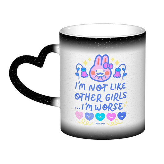 I'm Not Like Other Girls... I'm Worse Cute Bunny Heat-Activated Color Changing Mug