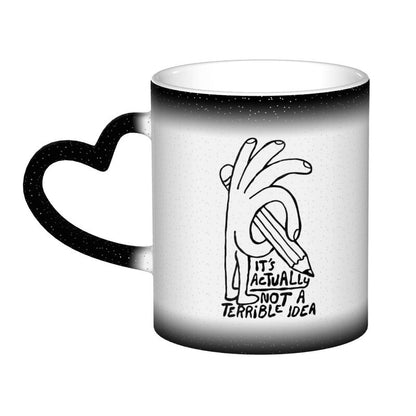 It's Actually Not A Terrible Idea Doodle Hand Heat-Activated Color Changing Mug