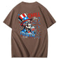 Chill The Fourth Out  Skull Pattern  Print 100%Cotton T-Shirt
