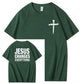 Jesus Changes Everything Pattern Print Crew Neck T-Shirt