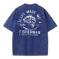 Jesus Made Me A Fisherman Pattern Washing And Aging Process Crew Neck T-Shirt