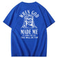 When God Made Me He Grinned And Said This'll Be Fun Jesus Pattern  Print 100%Cotton T-Shirt