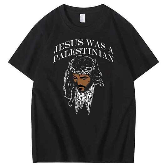Jesus Was Palestinian Pattern Print Crew Neck T-Shirt