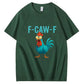 F-Caw-F Crazy Blue Chicken Pattern100% Cotton T-Shirt