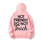Not Friendly Do Not Touch Print, Men'S Casual Streetwear Hoodies, Comfy And Loose Hooded Pullover Top, Casual Streetwear, Fall Outfits