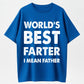 100% Cotton Father's Day Retro World's Best Farter Dad Joke T-Shirt
