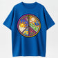 Psychedelic Floral Peace Tee Universe & Nature Art Print Short Sleeve