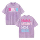 Urbntees BRUH Formerly Known as Mom Pink Blue Gradient Vintage Washed Pure Cotton T-Shirt