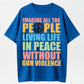 Retro Imagine Peace Multicolor Typography T-Shirt